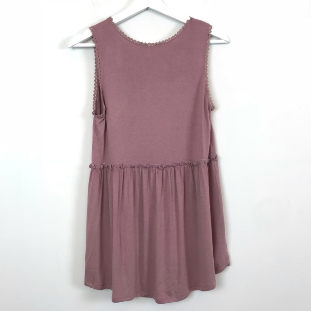 Mauve Babydoll Tank Top - Picture 4 of 6